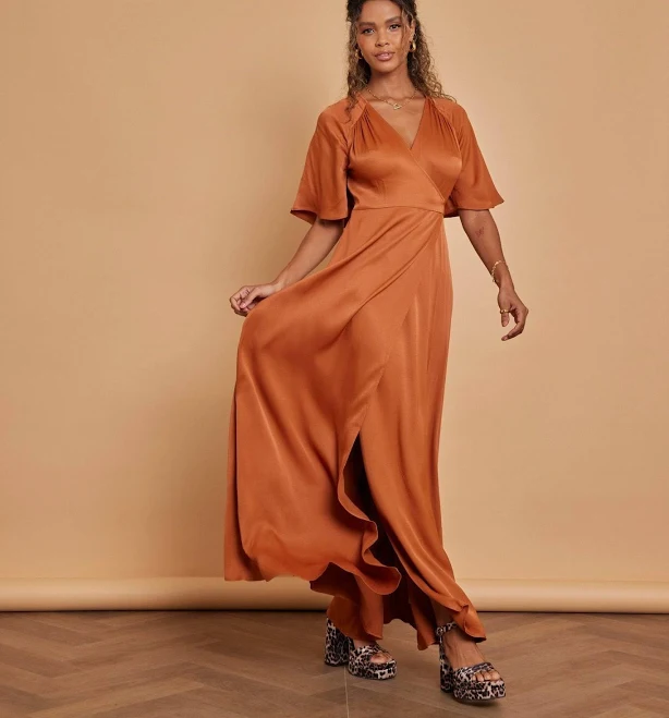 dress Margot Satin Wrap Bridesmaid Dress Maids To Measure $89