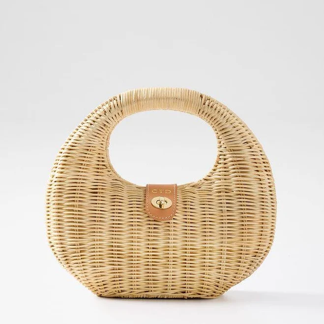 bag Marlowe Wicker and Leather Handbag Mark and Graham $189