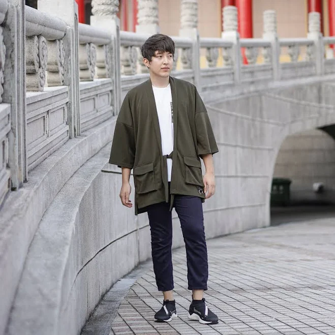 kimono Men's Oversized Cargo Noragi with Belts Etsy - lostinbkk $47.99
