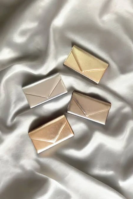 bag Metallic Faux Leather Envelope Clutch Etsy - Seller $28.22