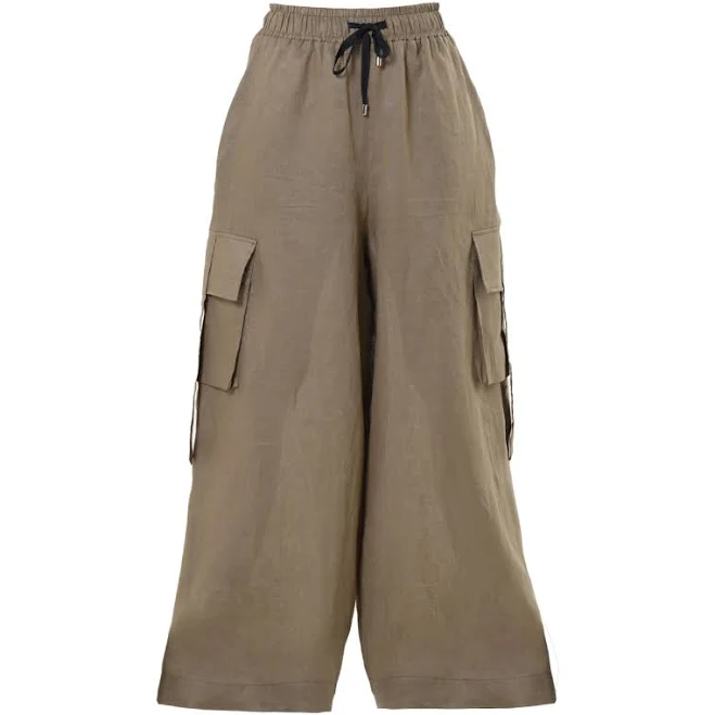 wide leg pants Metamorphoza Women's Linen Cargo Palazzo Trousers Wolf & Badger $249