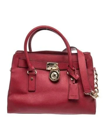 bag Michael Kors Saffiano Leather Top Handle Bag in Red The RealReal $56.25
