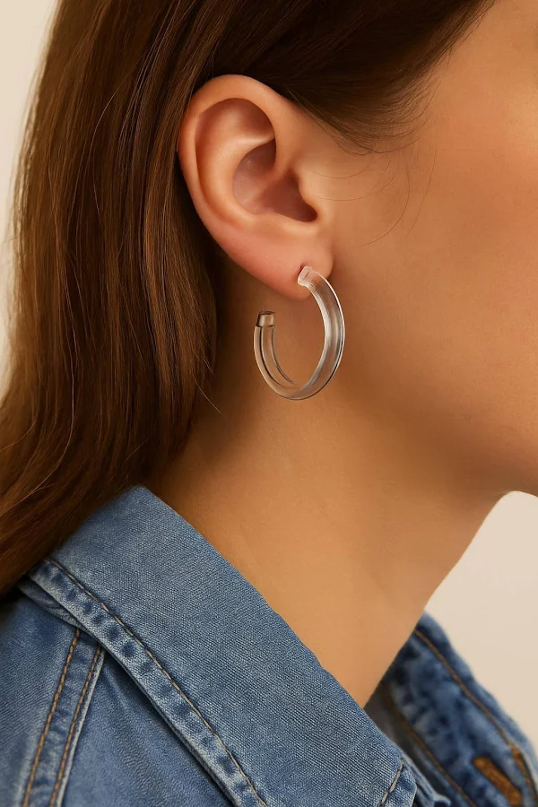 accessory Minimalist Acrylic Hoop Earrings Etsy - Seller $19.49