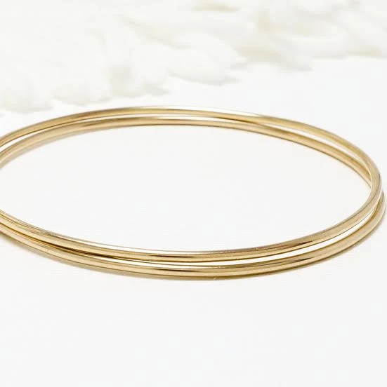 accessory Minimalist Gold Filled Bangle Set of 2 Etsy - IrresistiblyMinimal4 $101.24