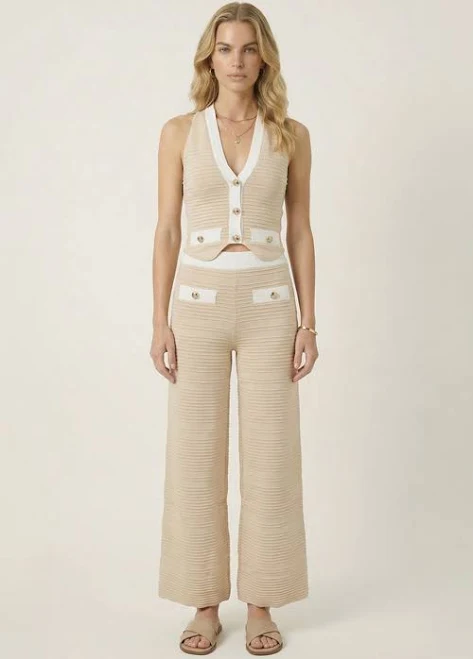 matching set Modenaire Women's Ribbed Knit Vest and Wide-Leg Pant Set Nordstrom $135