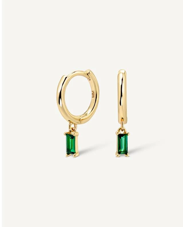 accessory Monarch Gold Emerald Dangle Earrings Monday Monarch $56