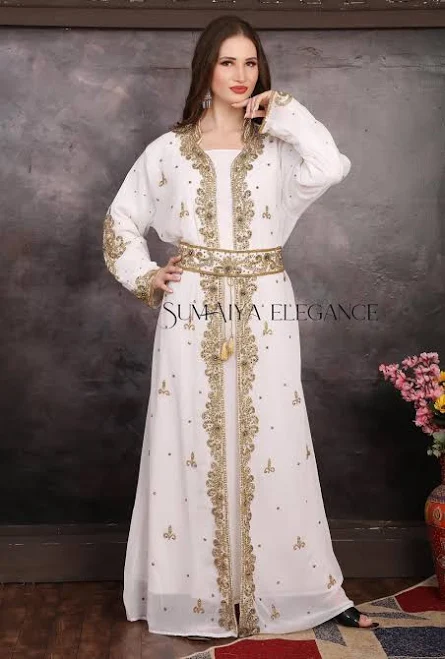 dress Moroccan Kaftan Wedding Dress with Belt and Scarf Etsy - Seller $196
