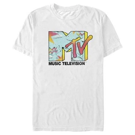 top MTV Men's 80s Style Print Logo T-Shirt Walmart - Top Tees Apparel $12.99