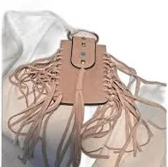 bag MUDD Tan Suede Fringe Crossbody Phone Bag Boho Western Faux Turquoise Pre-owned Etsy $14