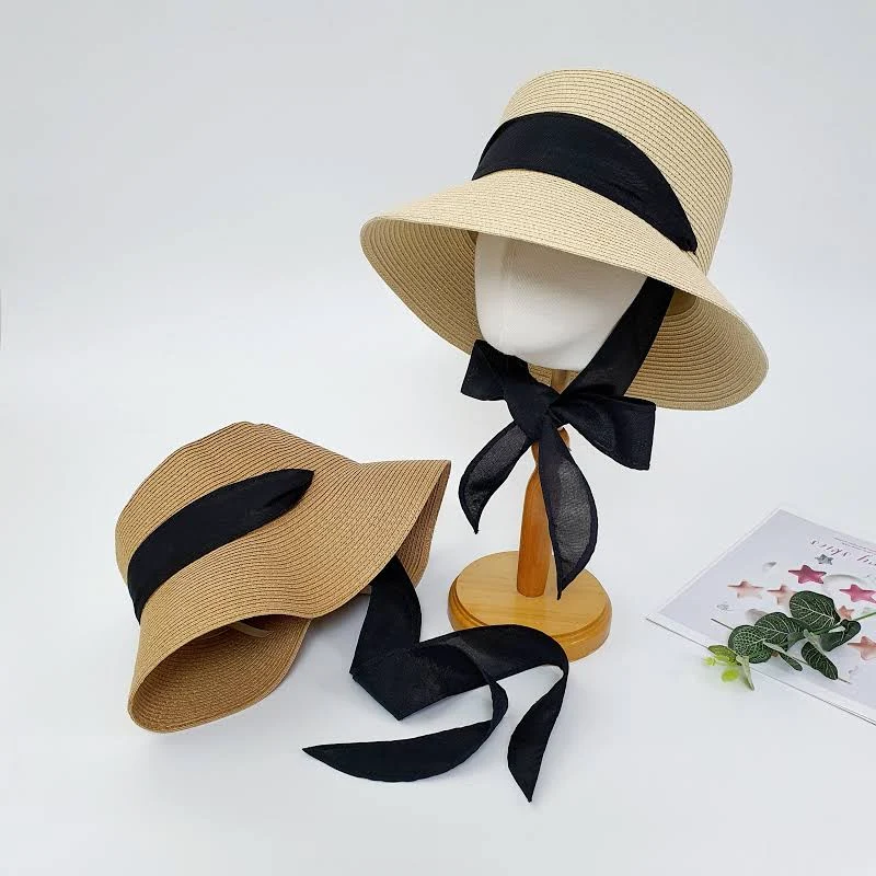 accessory Natural Straw Wide Brim Hat with Removable Ribbon Tie Etsy - MaMaMooUS $45