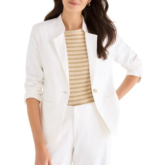 outerwear NIC+ZOE Women's Eva Linen Blend Blazer Nordstrom $218