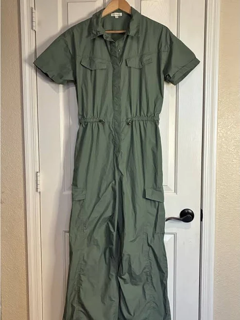 jumpsuit No Comment Short-Sleeve Utility Jumpsuit with Drawstring Waist Poshmark $16