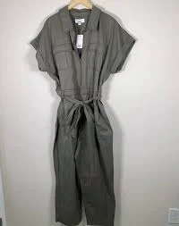 jumpsuit Now + Gen Sonoma Utility Cargo Short Sleeve Jumpsuit Army Green Size XXL 2XL NWT eBay $50
