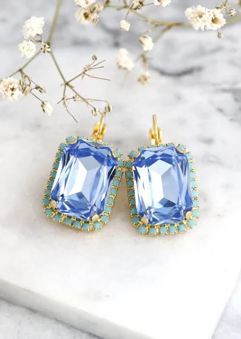 accessory Octagon Crystal Earrings Etsy - iloniti $55.25