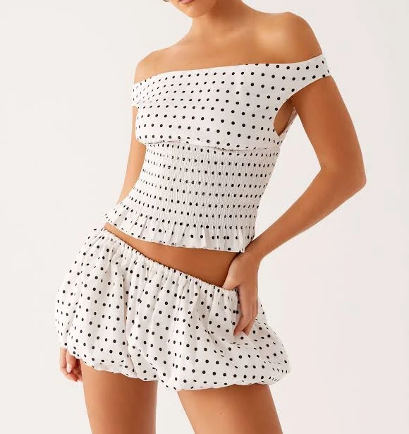 off-shoulder top Off Shoulder Polka Dot Top Peppermayo - US $68