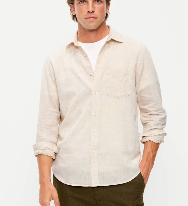 top Old Navy Men's Classic Fit Linen-Blend Shirt Old Navy $22.49