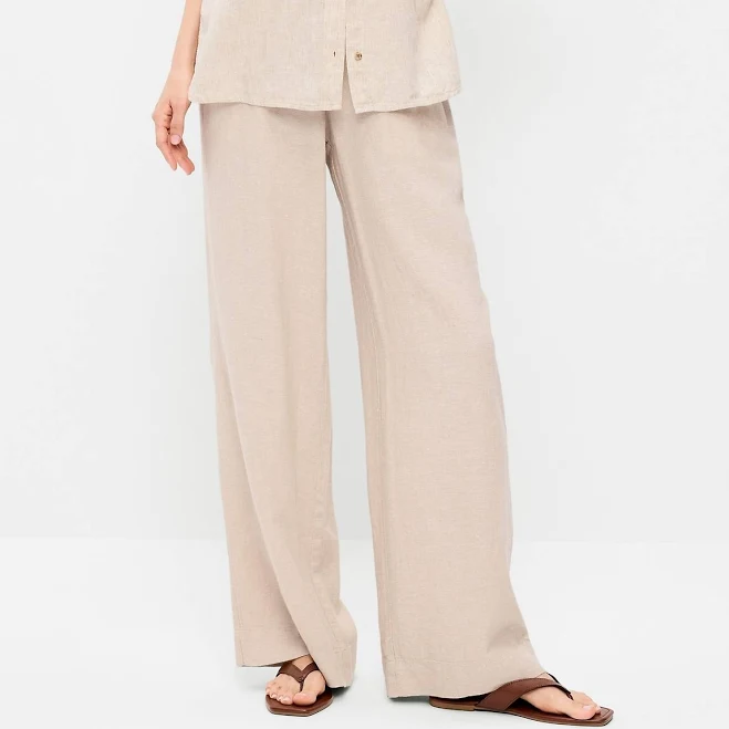 bottoms Old Navy Women's High-Waisted Linen-Blend Super Wide-Leg Pants Old Navy $19.99