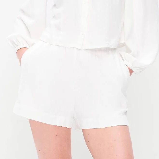 bottoms Old Navy Women's High-Waisted Linen Pull-On Shorts Old Navy $14.99