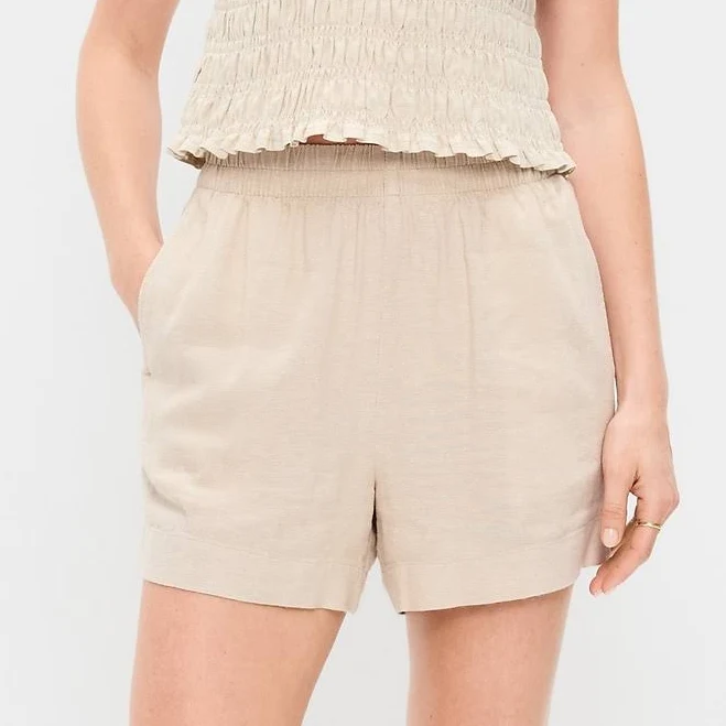 shorts Old Navy Women's High-Waisted Linen Pull-On Shorts Old Navy $14.99