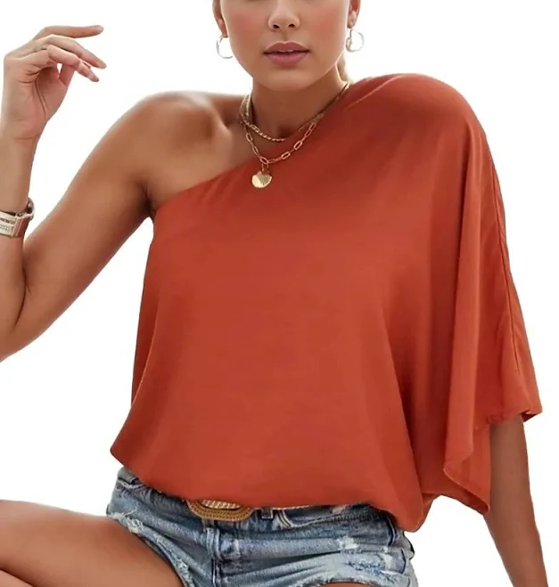 one shoulder top One Shoulder Blouse Blessed in the 406 $6