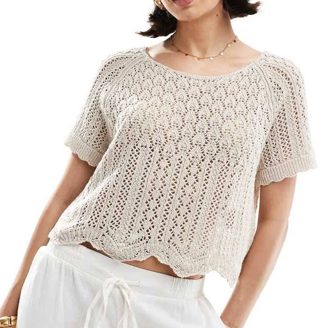 blouses ONLY Crochet Short Sleeve Top ASOS $40