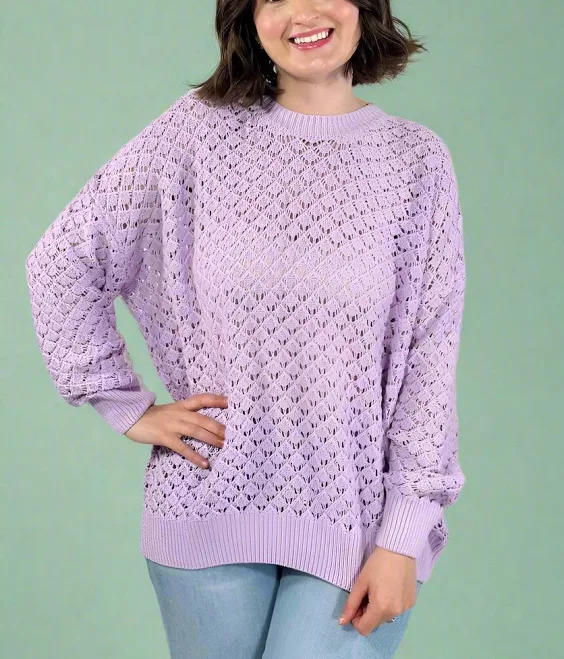 sweater Open Knit Long Sleeve Sweater Spot $56