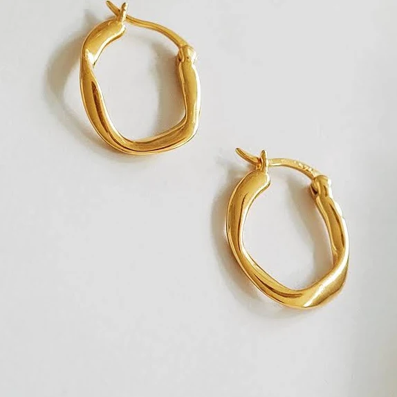 accessory Organic Shape Statement Hoop Earrings Etsy - Seller $44.72