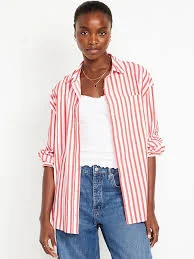 top Oversized Button-Down Boyfriend Shirt gap.com $19.99