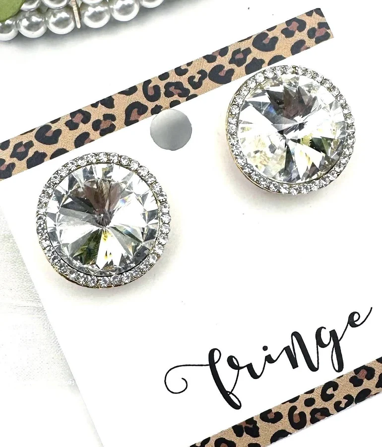 accessory Oversized Chunky Crystal Stud Earrings Etsy - FringeAccessoriesBCB $23.35
