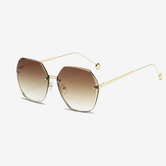 accessory Oversized Hexagon Sunglasses with Ultra-Thin Gold Frame Sierra Darien $34.99