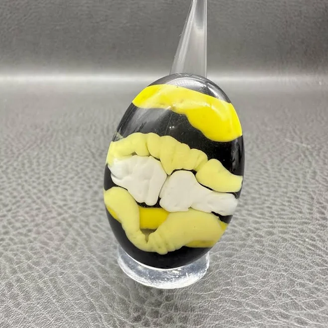 accessory Oversized Statement Ring Black Yellow White Abstract Resin Art Size 7 eBay - mirandaksfinds $7.6