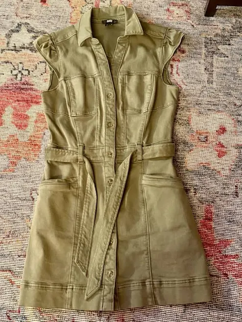dress Paige Dresses | Paige Olive Green Sleeveless Utility Shirt Dress With Belt | Color: Green | Size: 4 | Whitneyericson's Closet Poshmark $60