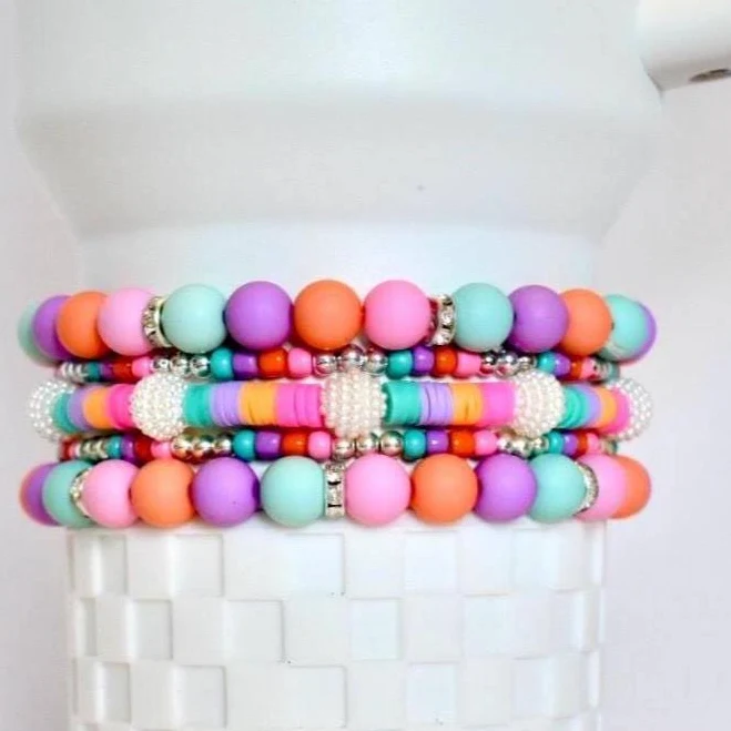 accessory Pastel Beaded Bracelet Stack Etsy - Seller $26.99