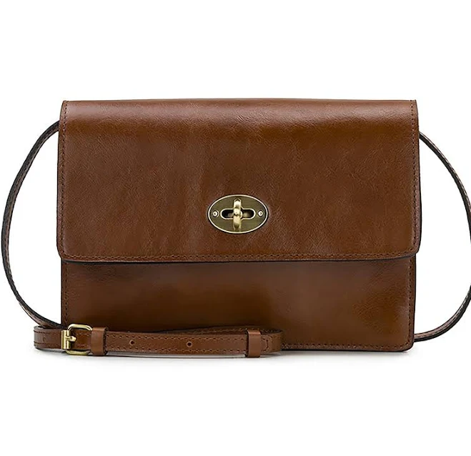 bag Patricia Nash Livana Vintage Distressed Leather Crossbody Bag QVC $134