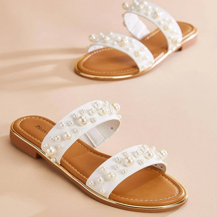 shoes Pearl Embellished Slide Sandals Versona $34.99