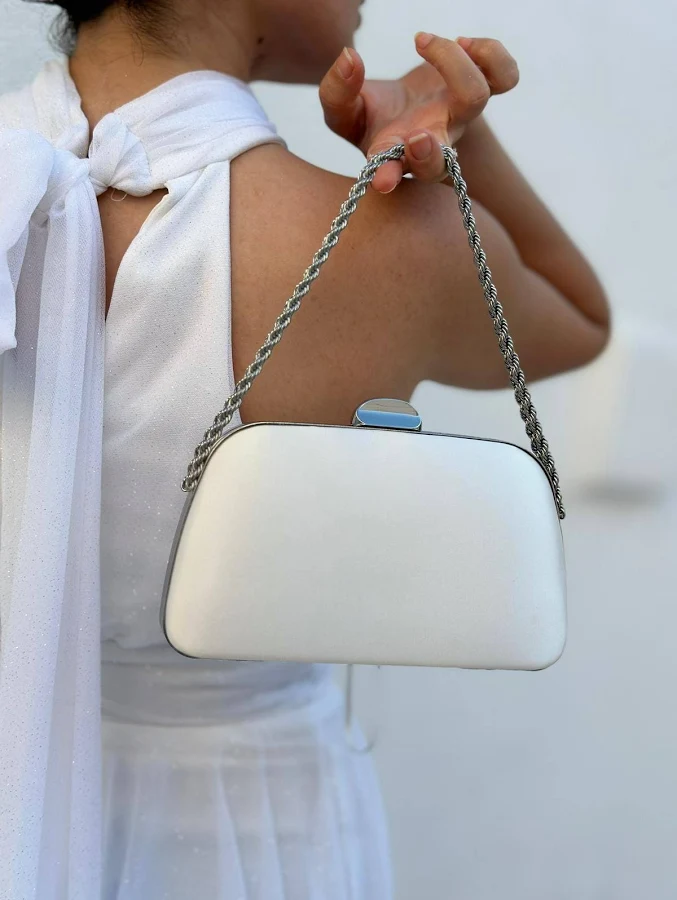 bag Pearl Satin Evening Bag with Chain Strap Etsy - Seller $60.46
