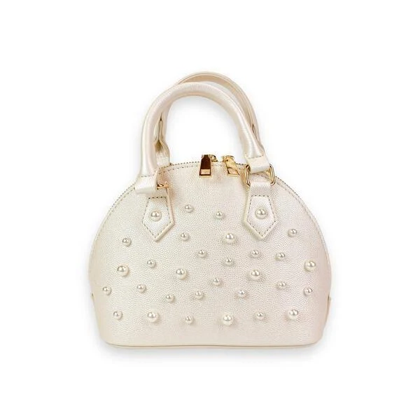 bag Pearl Studs Leather Satchel Bag doe a dear $55.99