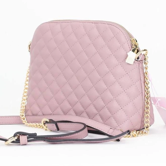 bag Pink Quilted Faux Leather Purse Chain Strap Cross Body Shoulder Bag eBay - ryuoutlet $25