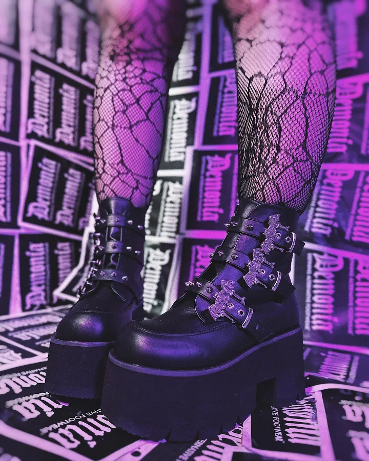 shoes Pleaser ASHES-55 Platform Chunky Heel Ankle Boots Demonia Cult $108.95