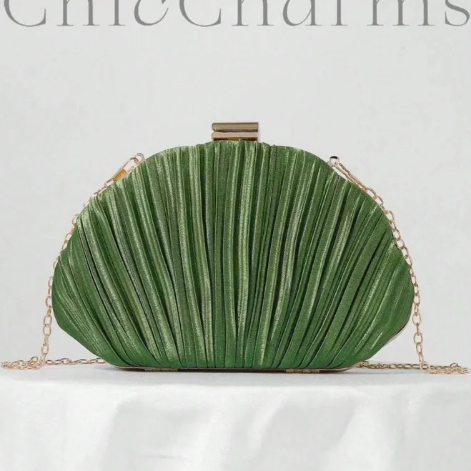 bag Pleated Satin Box Clutch with Chain Strap Shein $16.7