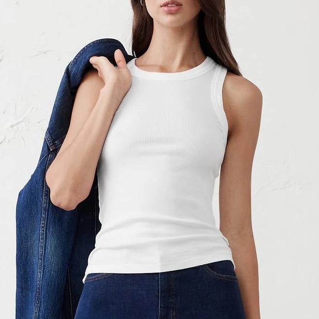 top Preppy Women's Ribbed Racer Tank Banana Republic Factory $18