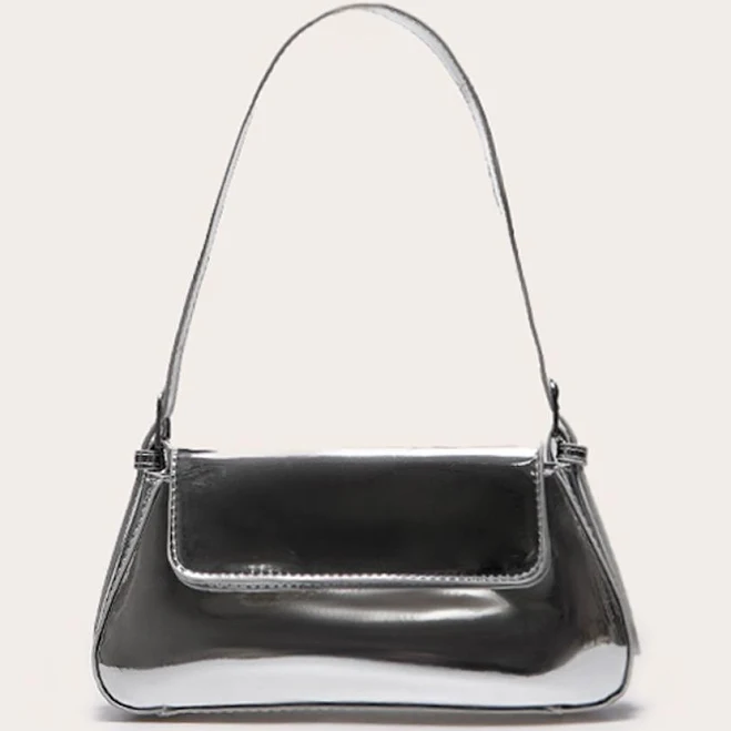 bag PrettyLittleThing Women's Metallic Trapeze Shoulder Bag Nasty Gal - US $25.6
