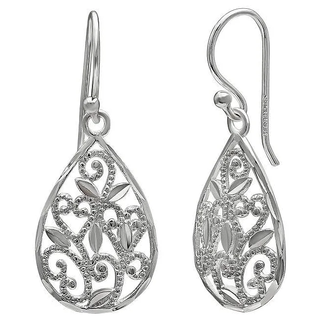 accessory Primrose Women's Sterling Silver Filigree Drop Earrings Kohl's $15