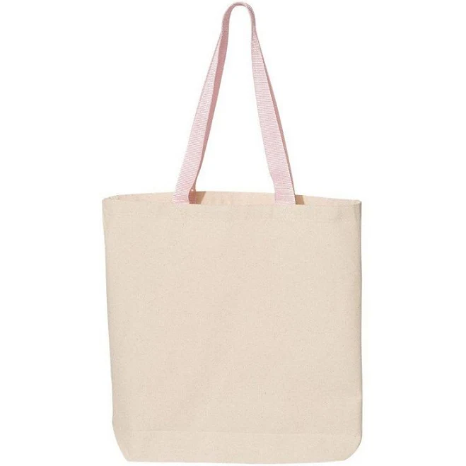 bag Q-Tees 11L Canvas Tote with Contrast-Color Handles, Natural Light Kohl's $14.99
