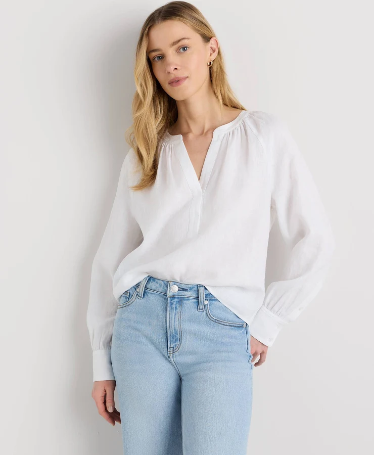 top Quince Women's European Linen Peasant Top Quince $52