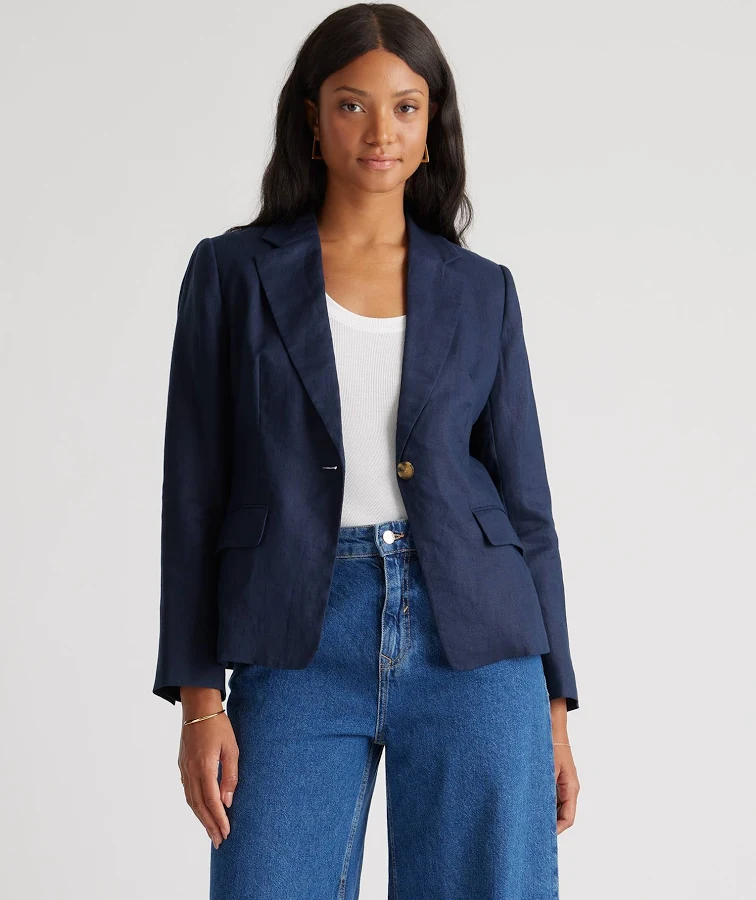 outerwear Quince Women's European Linen Structured Blazer Quince $90