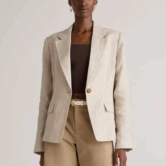 matching set Quince Women's European Linen Structured Blazer Quince $90