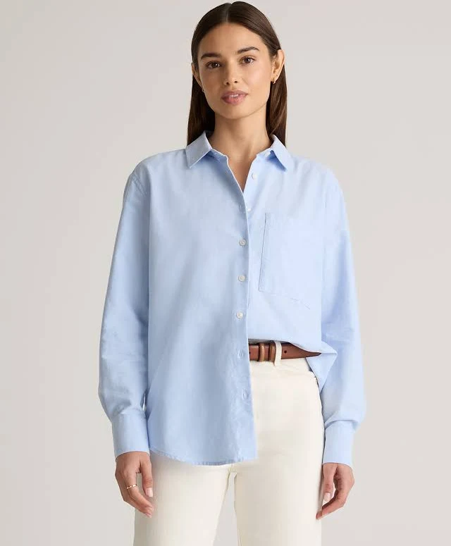 top Quince Women's Relaxed Organic Cotton Oxford Shirt Quince $39.9