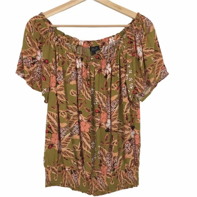off-shoulder top Rachel Zoe Off The Shoulder Smocked Blouse Poshmark $22