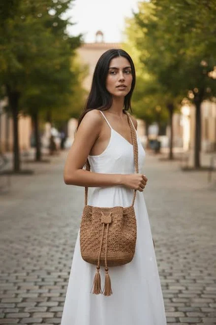 bag Raffia and Straw Bucket Bag with Drawstring Etsy - HilenisDesign $81